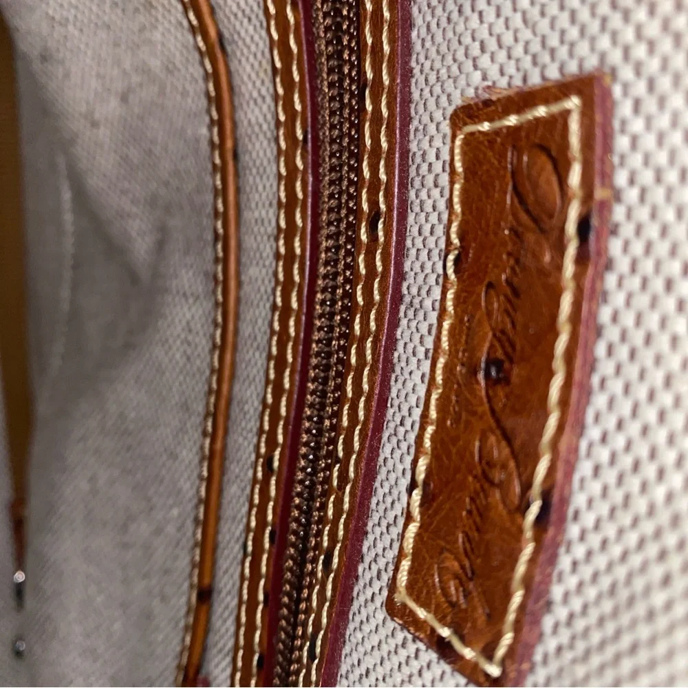 Dooney &‎ Bourke Brown Satchel with Ostrich-Embossed Leather - Picture 6 of 10